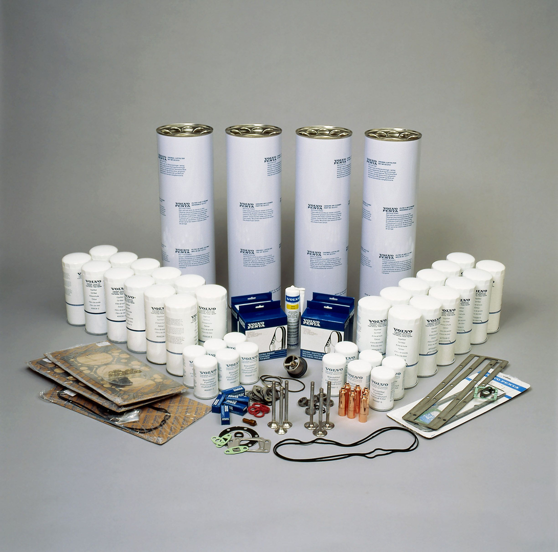 Engine spare parts flat lay